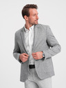 Ombre Clothing Šedé pánské kostkované sako s příměsí vlny Ombre Clothing
