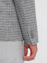 Ombre Clothing Šedé pánské kostkované sako s příměsí vlny Ombre Clothing