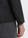 Ombre Clothing Tmavě šedé pánská žakárové sako Ombre Clothing