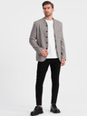 Ombre Clothing Šedé pánské sako bez klop Ombre Clothing