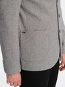 Ombre Clothing Šedé pánské sako bez klop Ombre Clothing