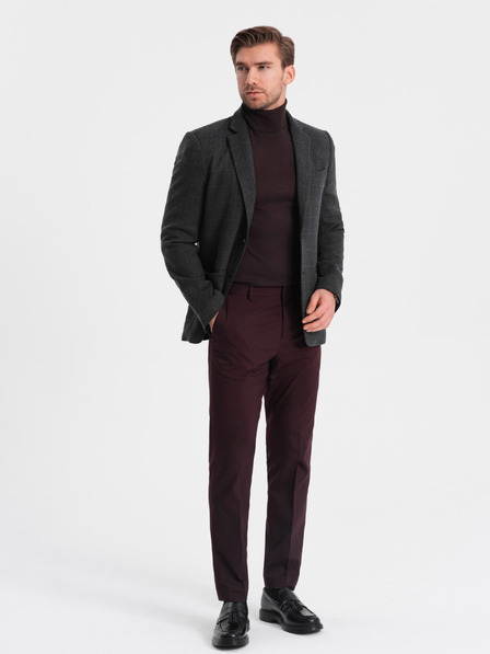 Ombre Clothing Čené pánské žakárové sako Ombre Clothing