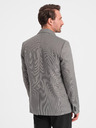 Ombre Clothing Šedé pánské jemně kostkované sako Ombre Clothing