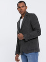 Ombre Clothing Tmavě šedé pánské kostkované sako s příměsí vlny Ombre Clothing