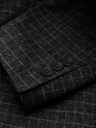 Ombre Clothing Tmavě šedé pánské kostkované sako s příměsí vlny Ombre Clothing