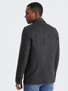 Ombre Clothing Tmavě šedé pánské kostkované sako s příměsí vlny Ombre Clothing