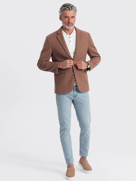 Ombre Clothing Hnědé pánské sako Ombre Clothing