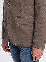 Ombre Clothing Hnědé pánské jemně kostkované sako Ombre Clothing