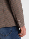 Ombre Clothing Hnědé pánské jemně kostkované sako Ombre Clothing