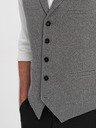 Ombre Clothing Šedá pánská žakárová vesta s klopami Ombre Clothing
