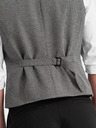 Ombre Clothing Šedá pánská žakárová vesta s klopami Ombre Clothing