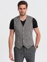 Ombre Clothing Šedá pánská žakárová vesta Ombre Clothing