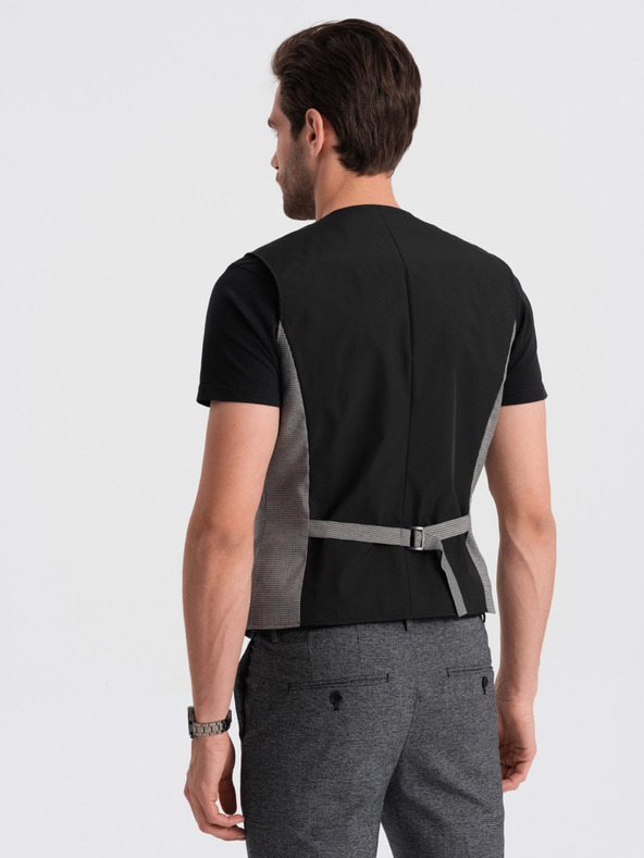 Ombre Clothing Šedá pánská žakárová vesta Ombre Clothing