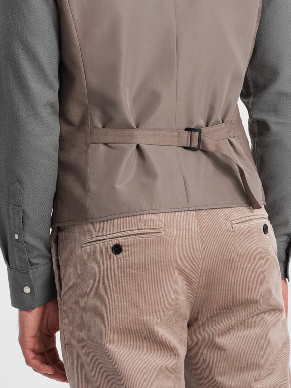 Ombre Clothing Béžová pánská obleková vesta Ombre Clothing