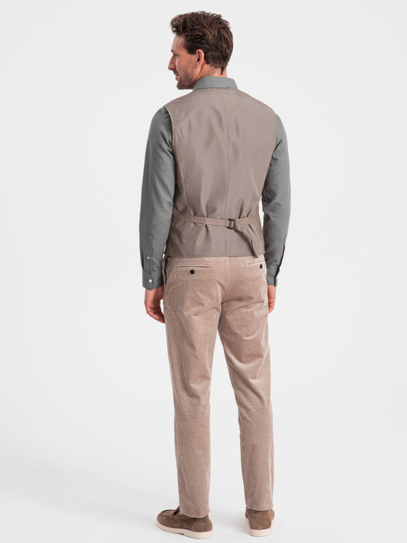 Ombre Clothing Béžová pánská obleková vesta Ombre Clothing