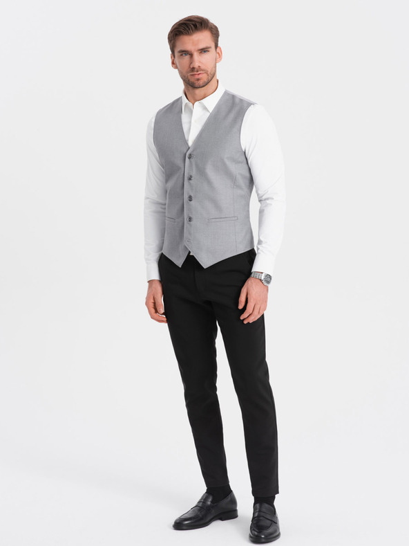 Ombre Clothing Šedá pánská obleková vesta Ombre Clothing