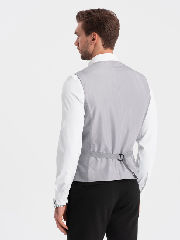 Ombre Clothing Šedá pánská obleková vesta Ombre Clothing