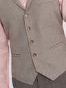 Ombre Clothing Béžová pánská obleková vesta s límcem Ombre Clothing