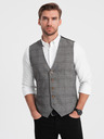 Ombre Clothing Šedá pánská vesta bez klop Ombre Clothing