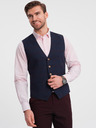 Ombre Clothing Tmavě modrá pánská vesta bez klop Ombre Clothing