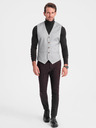 Ombre Clothing Světle šedá pánská žakárová vesta Ombre Clothing