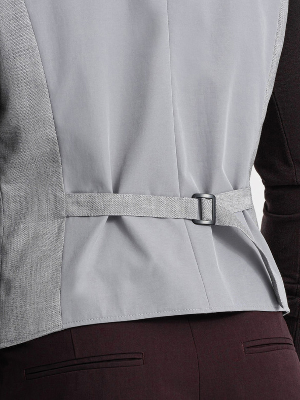 Ombre Clothing Světle šedá pánská žakárová vesta Ombre Clothing