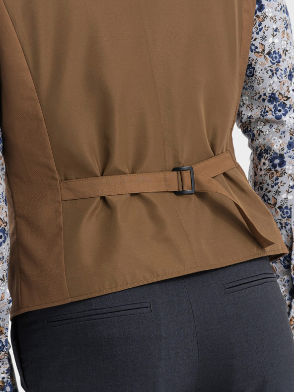 Ombre Clothing Hnědá pánská obleková vesta Ombre Clothing