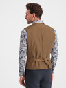 Ombre Clothing Hnědá pánská obleková vesta Ombre Clothing