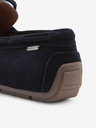 Ombre Clothing Tmavě modré pánské kožené mokasíny s podrážkou typu driver Ombre Clothing