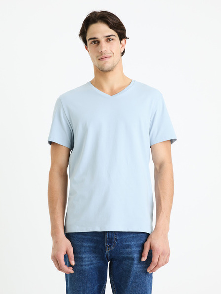 Celio Světle modré pánské basic tričko Celio Neuniv