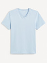 Celio Světle modré pánské basic tričko Celio Neuniv