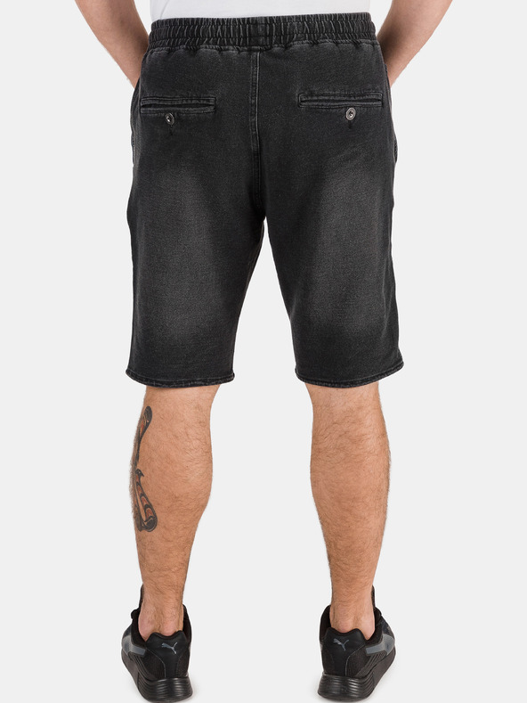 Sam 73 Tmavě šedé pánské džínové kraťasy SAM 73