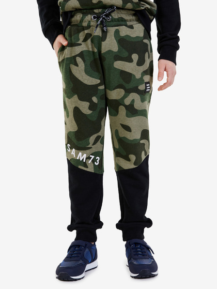 Sam 73 Khaki klučičí vzorované tepláky SAM 73 Conrad