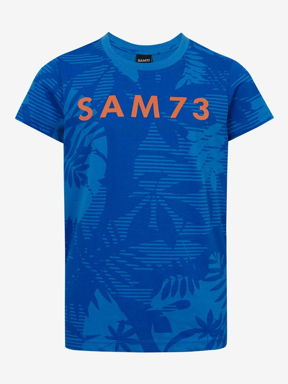 Sam 73 Modré chlapecké vzorované tričko SAM 73 Theodore