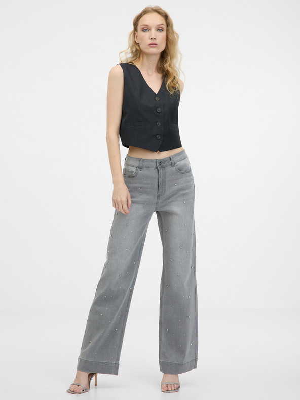 Orsay Tmavě šedá dámská vesta k saku ORSAY