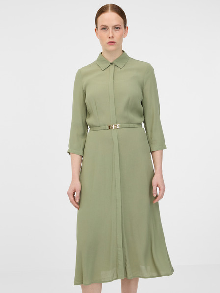 Orsay Khaki dámské košilové midi šaty ORSAY