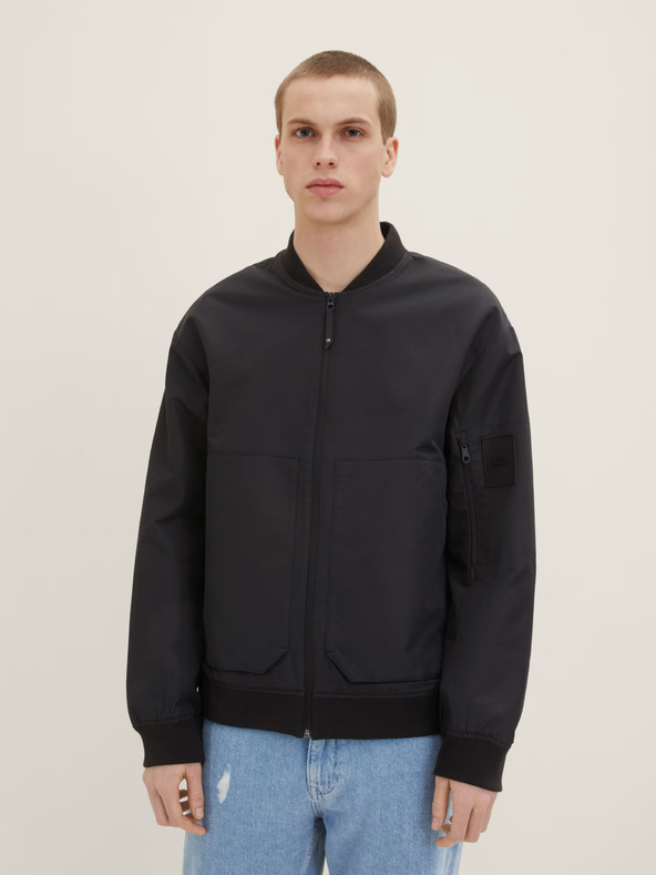 Tom Tailor Denim Černý pánský bomber Tom Tailor Denim