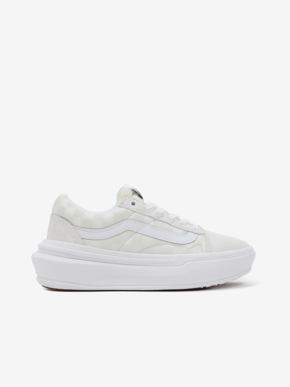 Vans Krémové kostkované semišové tenisky na platformě VANS Old Skool