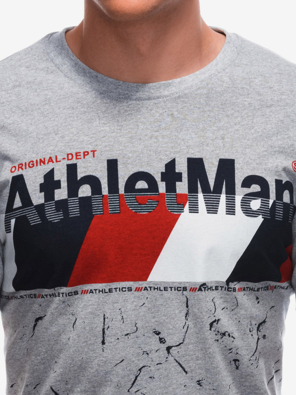 Edoti Pánské tričko s potiskem  - šedé