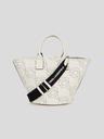 Karl Lagerfeld Krémová dámská kožená kabelka KARL LAGERFELD Ikonik 2.0 Perforated Tote