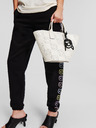 Karl Lagerfeld Krémová dámská kožená kabelka KARL LAGERFELD Ikonik 2.0 Perforated Tote