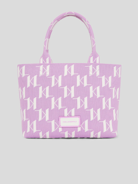 Karl Lagerfeld Bílo-fialová dámská vzorovaná kabelka KARL LAGERFELD Monogram Knit