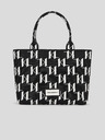Karl Lagerfeld Bílo-černá dámská vzorovaná kabelka KARL LAGERFELD Monogram Knit