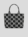Karl Lagerfeld Bílo-černá dámská vzorovaná kabelka KARL LAGERFELD Monogram Knit
