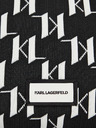 Karl Lagerfeld Bílo-černá dámská vzorovaná kabelka KARL LAGERFELD Monogram Knit