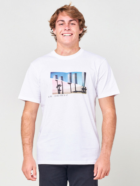 Rip Curl Bílé pánské tričko s potiskem Rip Curl