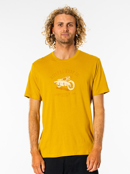 Rip Curl Žluté pánské tričko s potiskem Rip Curl