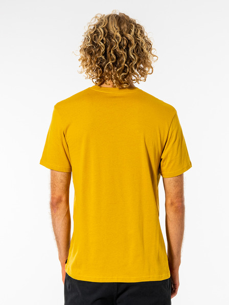 Rip Curl Žluté pánské tričko s potiskem Rip Curl
