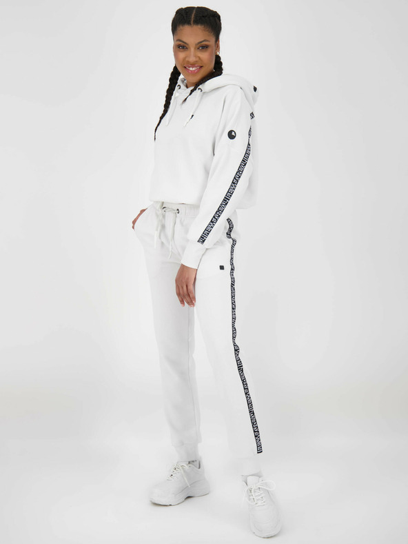 Alife and Kickin Bílé dámské tepláky s lampasem Alife and Kickin