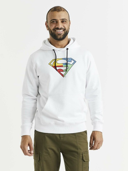 Celio Bílá pánská mikina s potiskem Celio Lvemansw